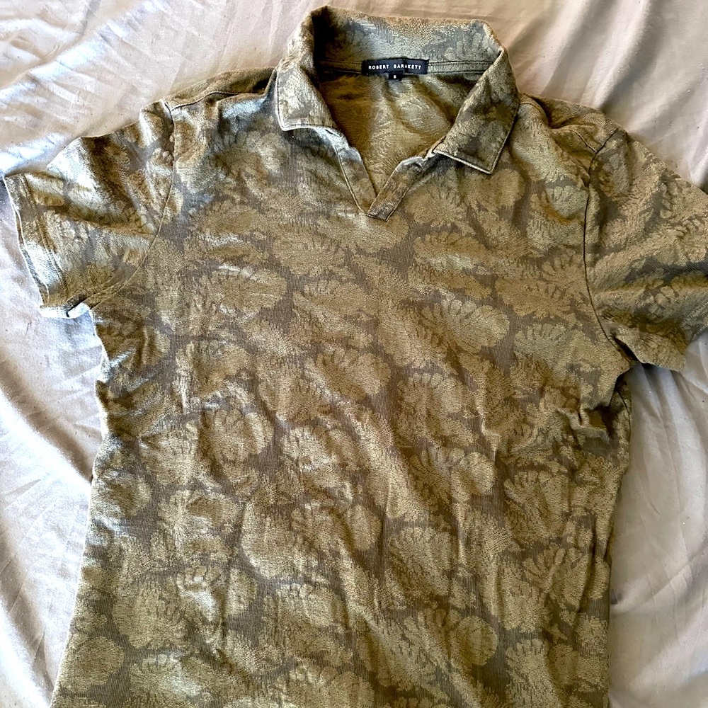 Robert Barakett jacquard collar polo